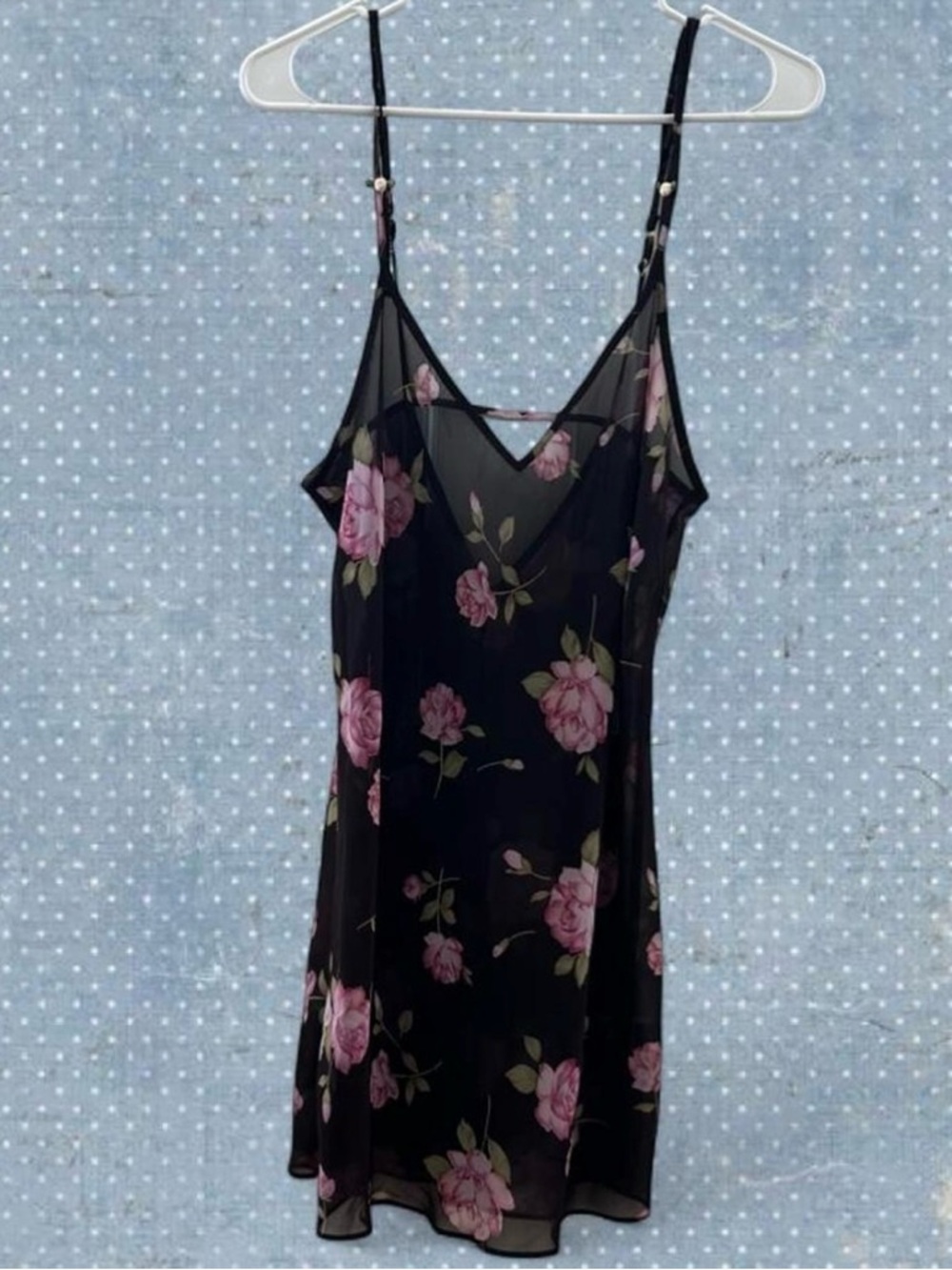 Y2K Fairy Boho Cottage Pink Floral Babydoll Slip Dress Vtg Lingerie